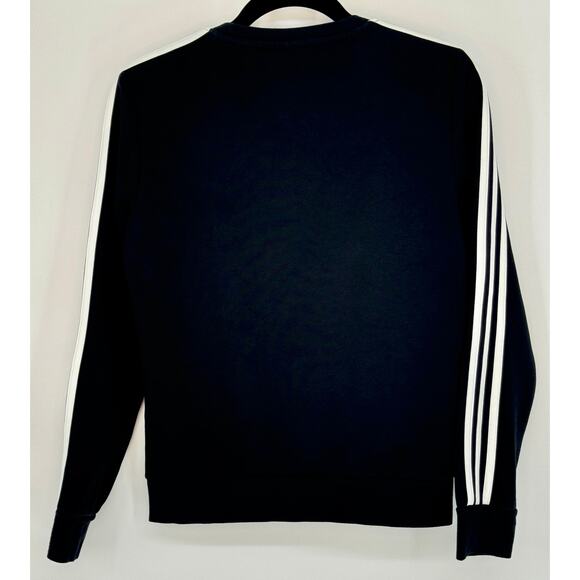 Adidas Sweatshirt Sporty Athletic Black with White Stripe Size XS - Picture 2 of 5